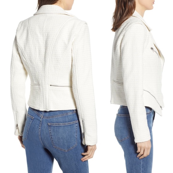 BlankNYC White Tweed Moto Biker Jacket - Picture 2 of 8